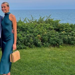 Teal Hello Molly silk dress